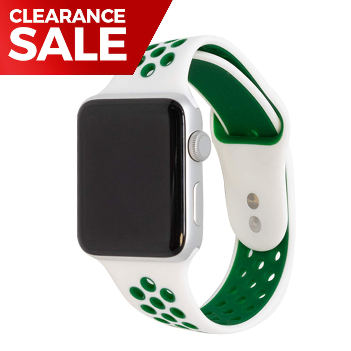 Active Silicone Watch Bands Epic Watch Bands ep-act-38mm-whiteemerald Active Silicone Watch Bands 